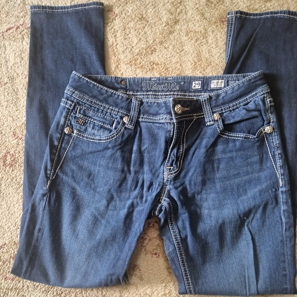 Miss Me Medium Wash Embellished Skinny Jeans sz 29 - Picture 2 of 7